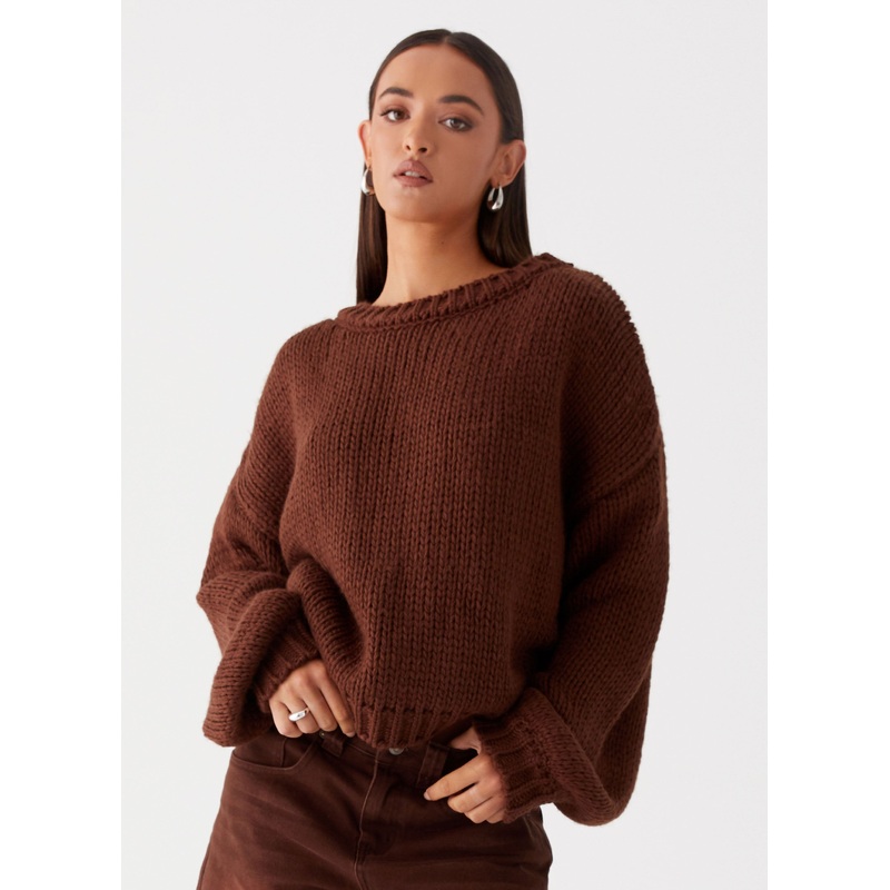 Costella Knit Sweater – Brown