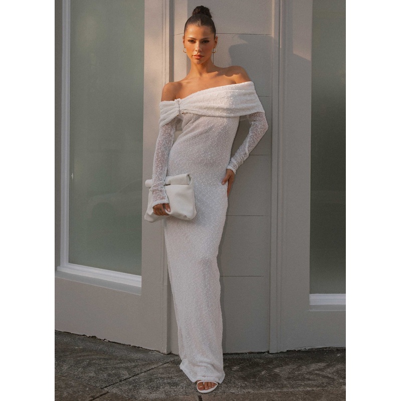 Pollyanna Knit Hardware Maxi Dress – Ivory