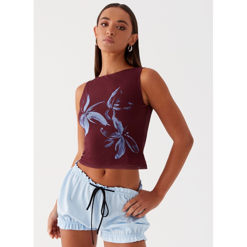 Speak Now Mesh Top – Brown