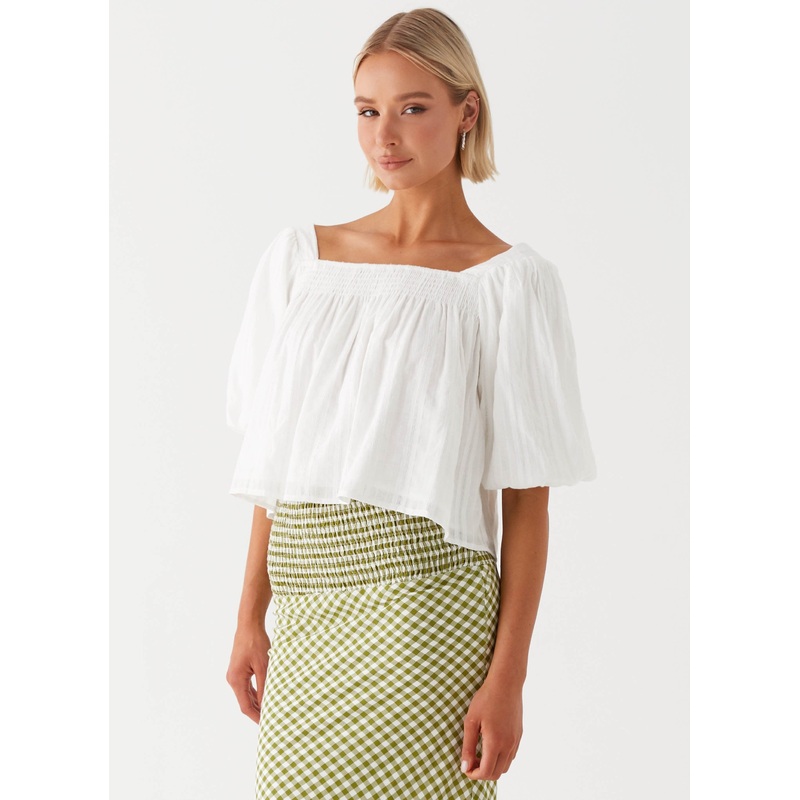 Tanika Puff Sleeve Top – White