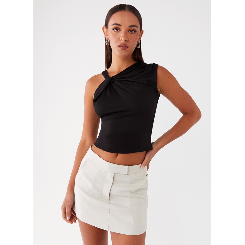 Vouge Low Rise Mini Skirt – Grey