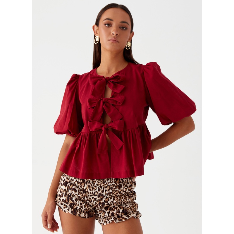 Western Wind Tie Top – Maroon