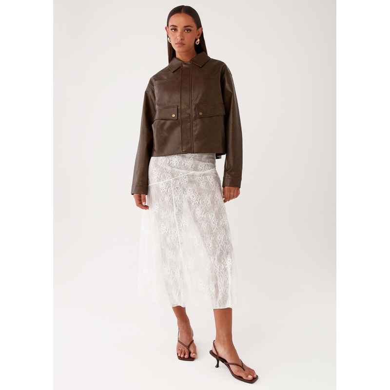 Alara Midi Skirt – White