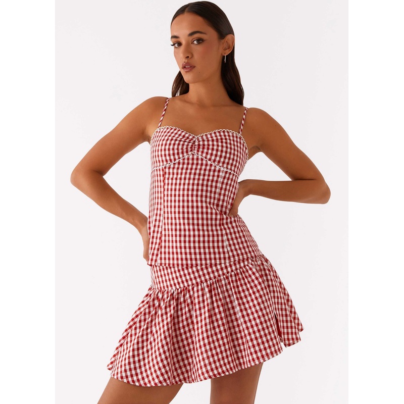 Bellamy Mini Skirt – Red Gingham