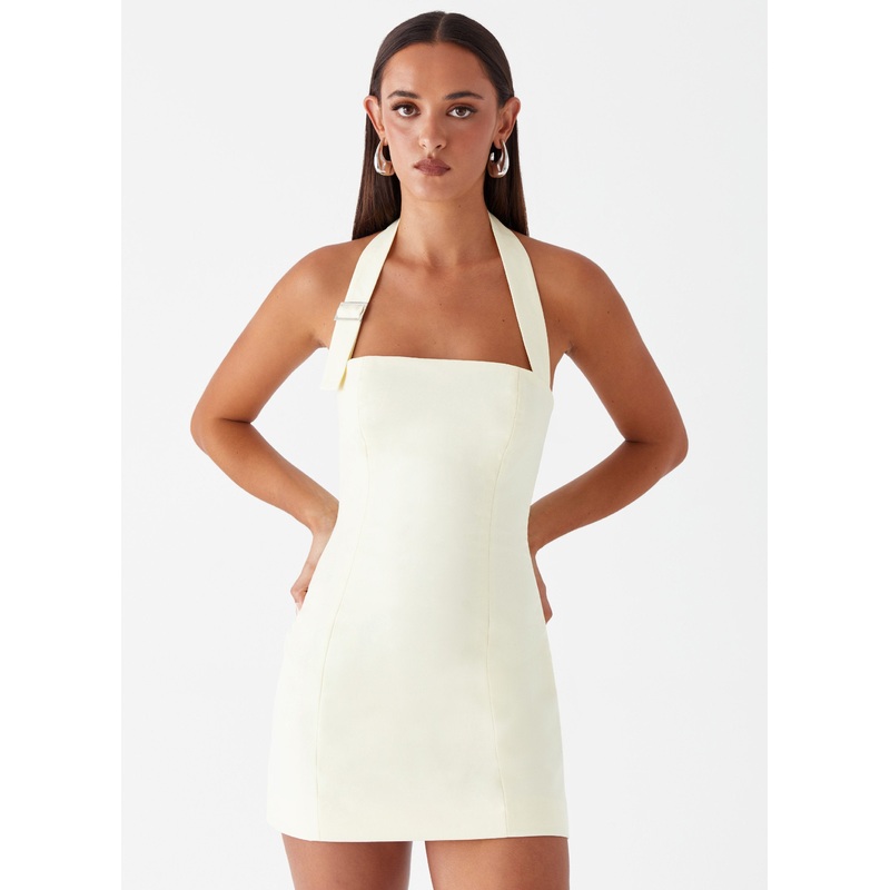 Bianca Halter Dress – Yellow