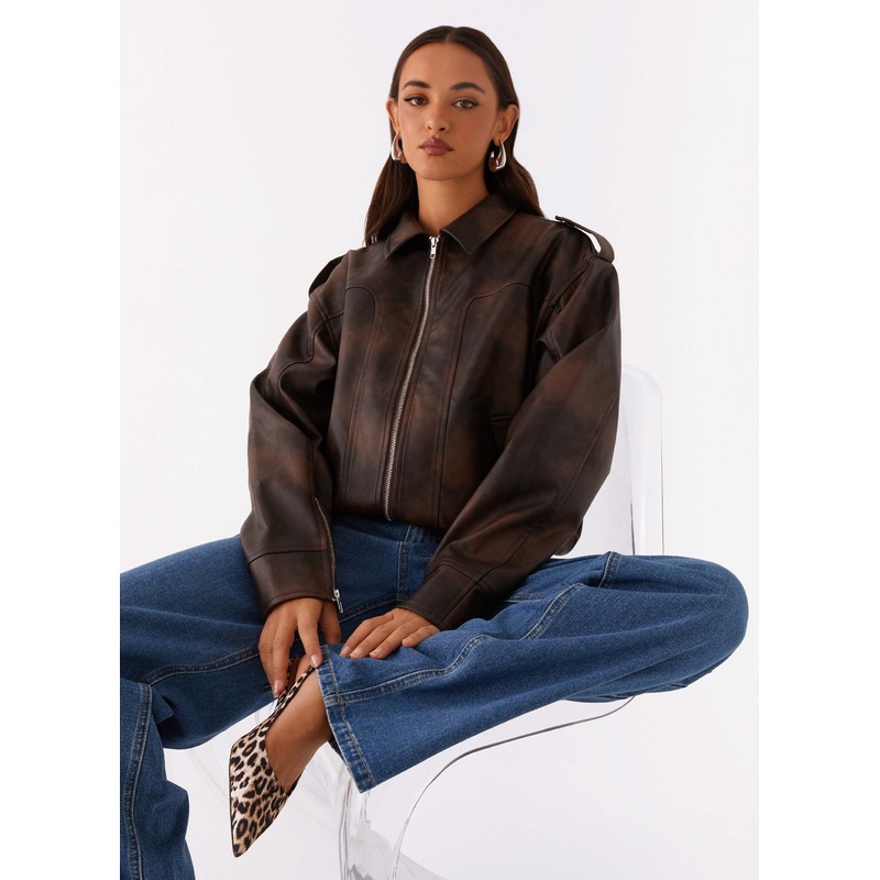 Chicago Bomber Jacket – Chocolate