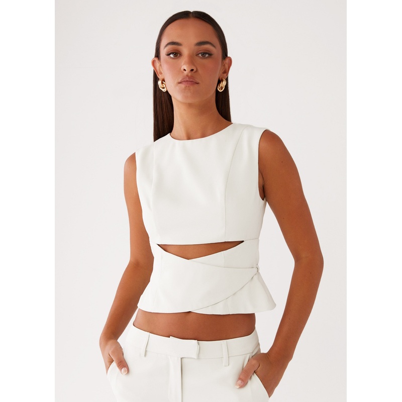 Cyra Wrap Top – Ivory