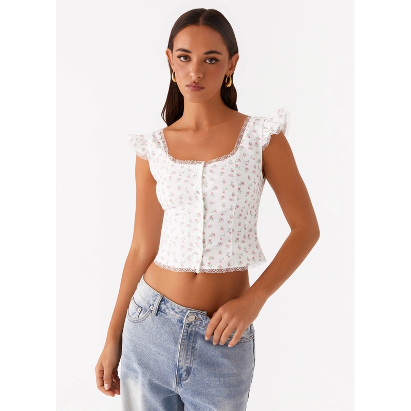 Danna Top – White Floral