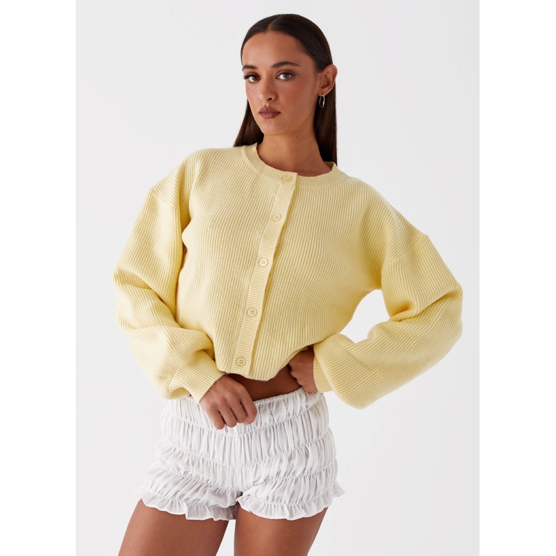 Daphne Knit Cardigan – Butter Yellow