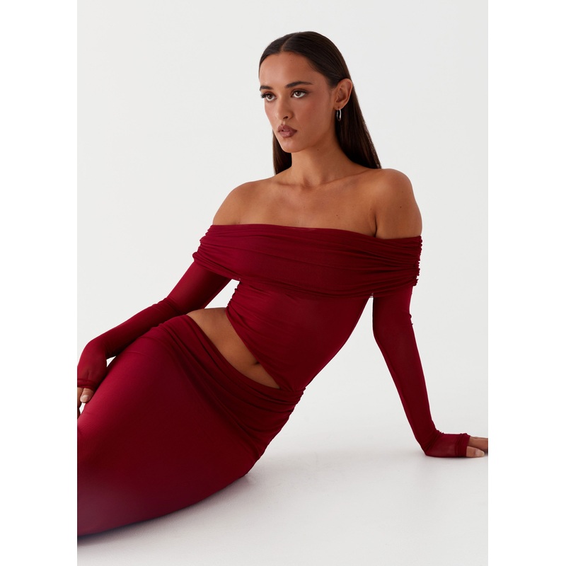 Emery Maxi Dress – Cherry Red