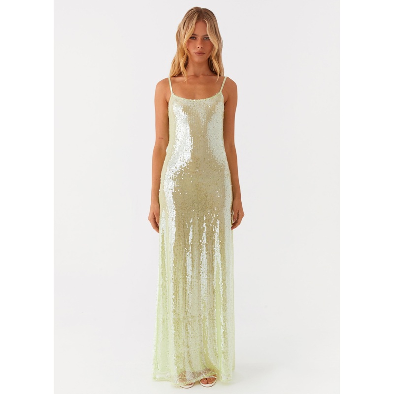 Higher Level Sequin Maxi Dress – Mint