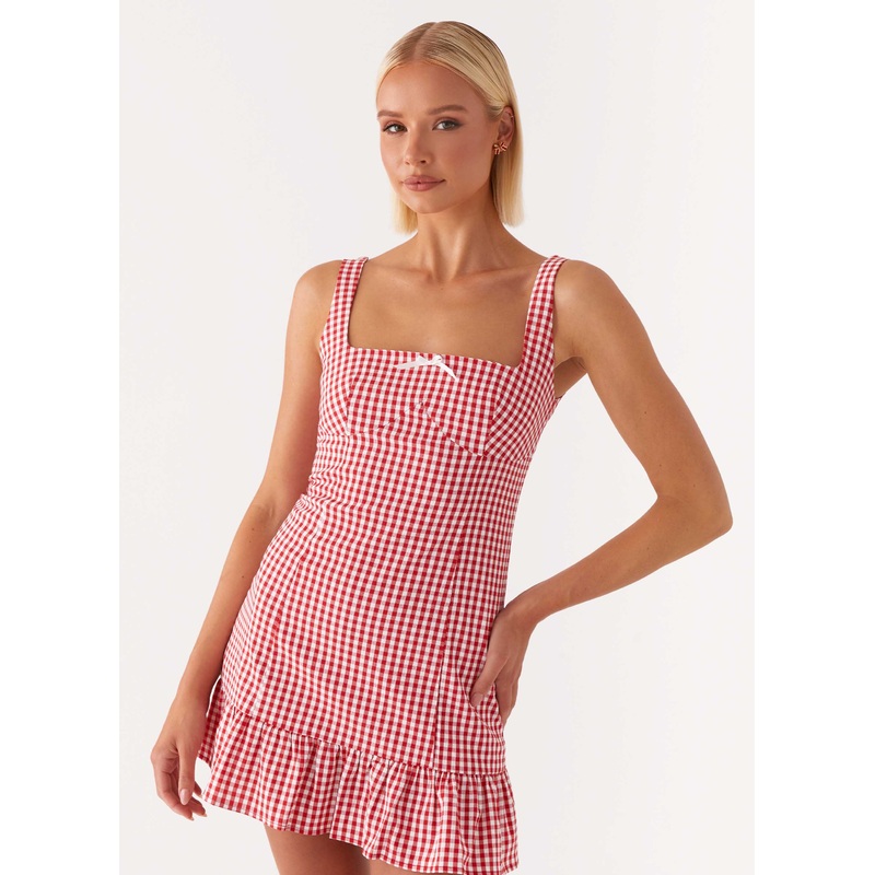 Honesty Mini Dress – Red Gingham
