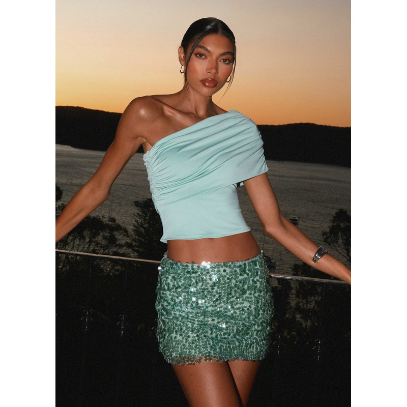 Made For You Low Rise Sequin Mini Skirt – Mint