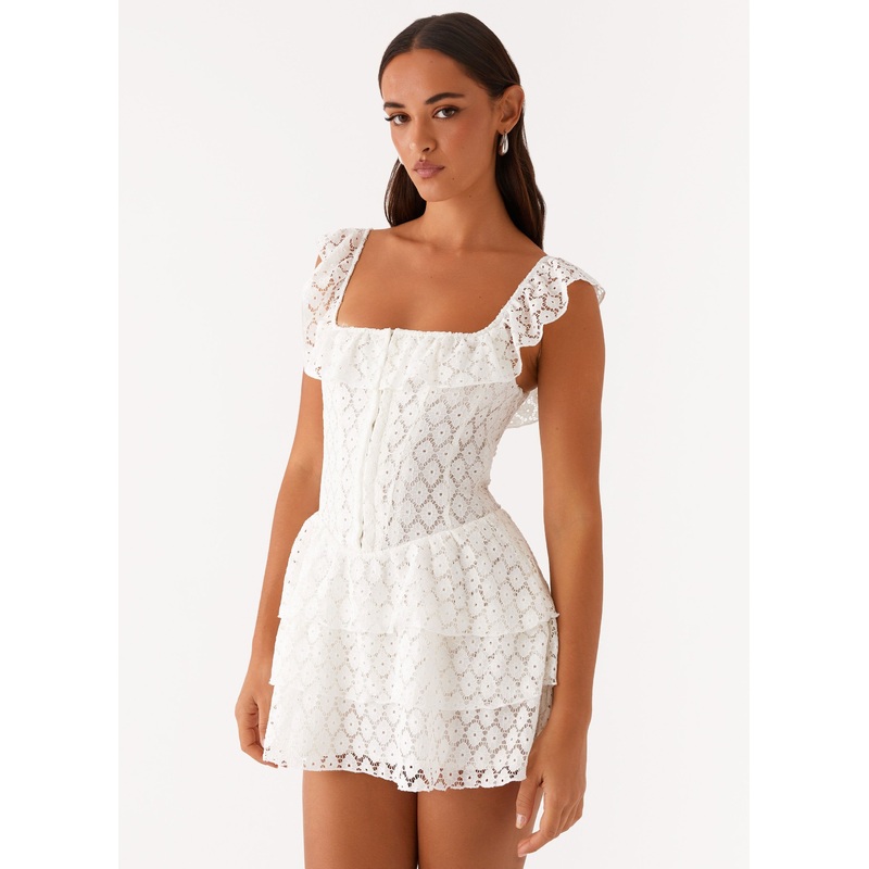 Paradise Dreams Corset Mini Dress – White