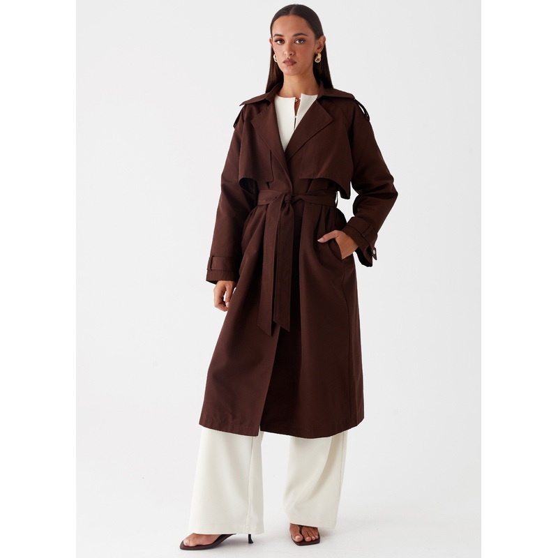 Rent Free Trench Coat – Chocolate