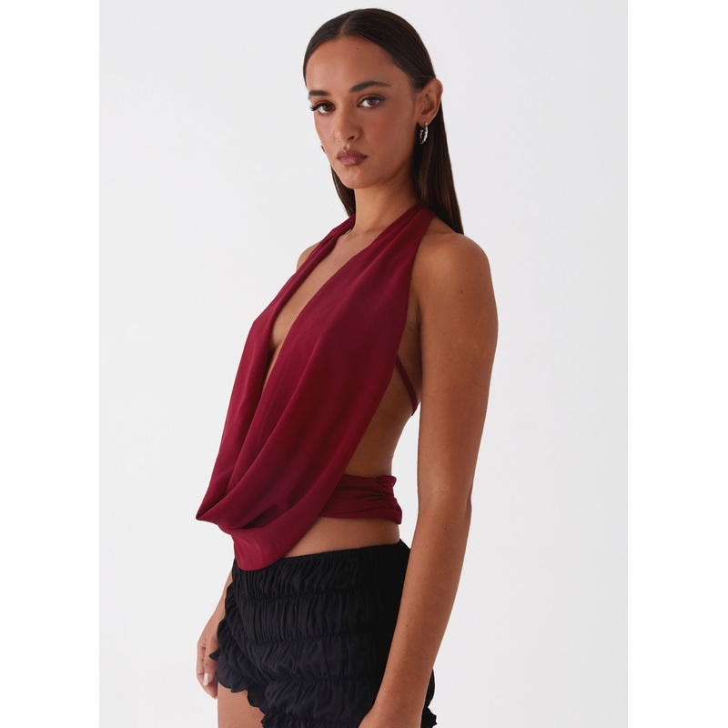 Sawyer Mesh Top – Maroon