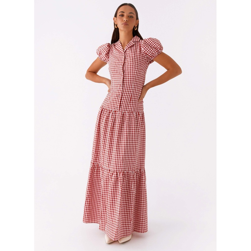 Verity Maxi Dress – Red Gingham