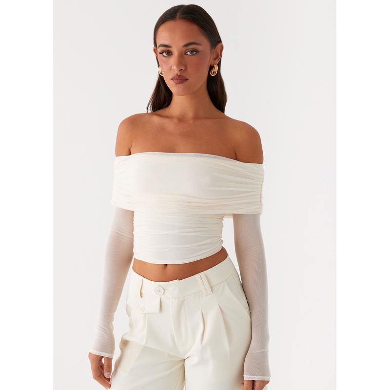 Vivianne Off Shoulder Top – Ivory