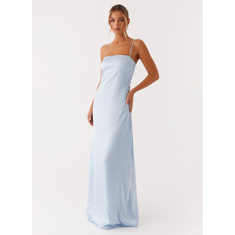 Aster Bloom Maxi Dress – Blue