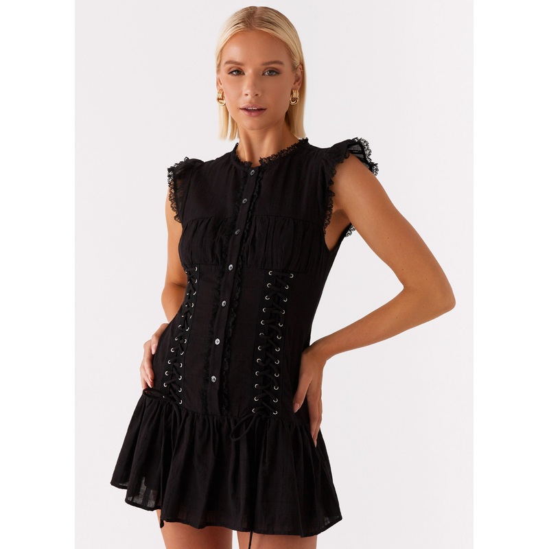 Beside Me Mini Dress – Black