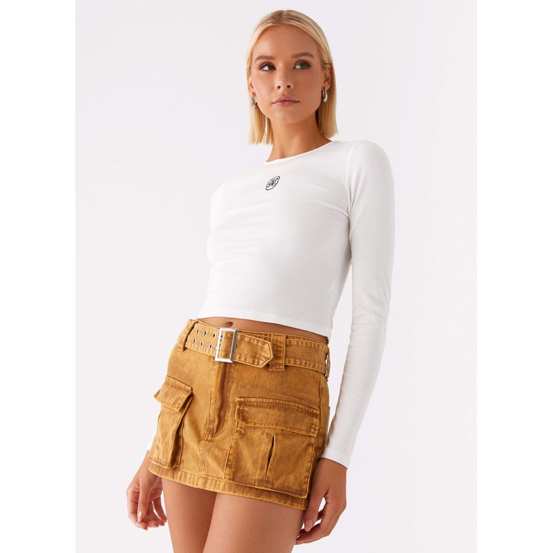 Burning Bridges Mini Skirt – Brown