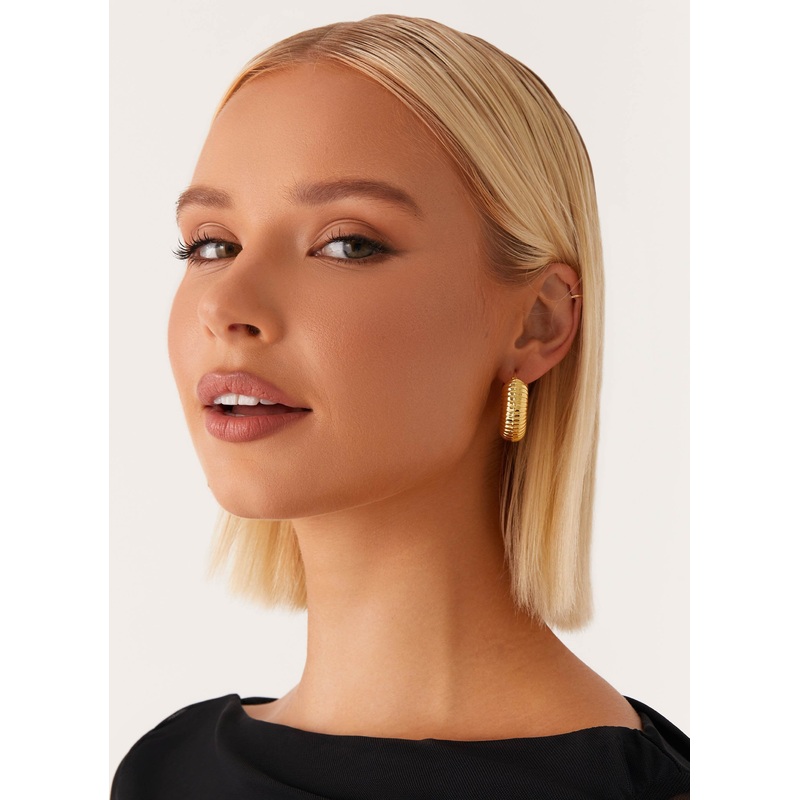 Talk To Me Hoop Earrings – Gold