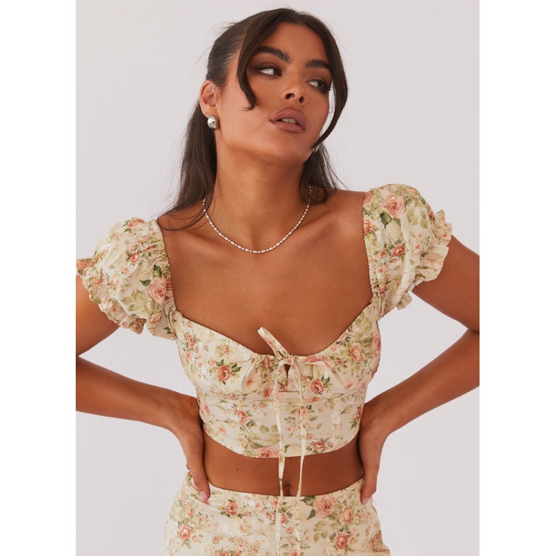About Time Corset Top – Vintage Rose