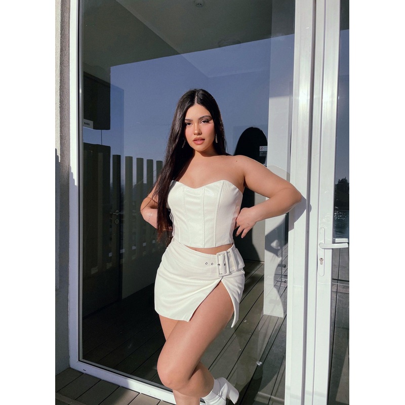 Divine Energy Bustier – Ivory Snakeskin