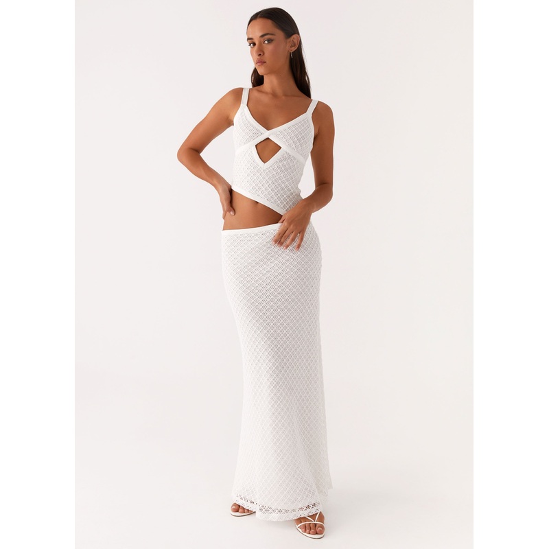 Jocelyn Maxi Dress – White Crochet