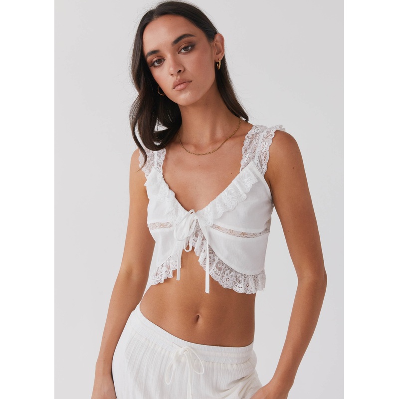 Layla Lace Cami Top – Snow