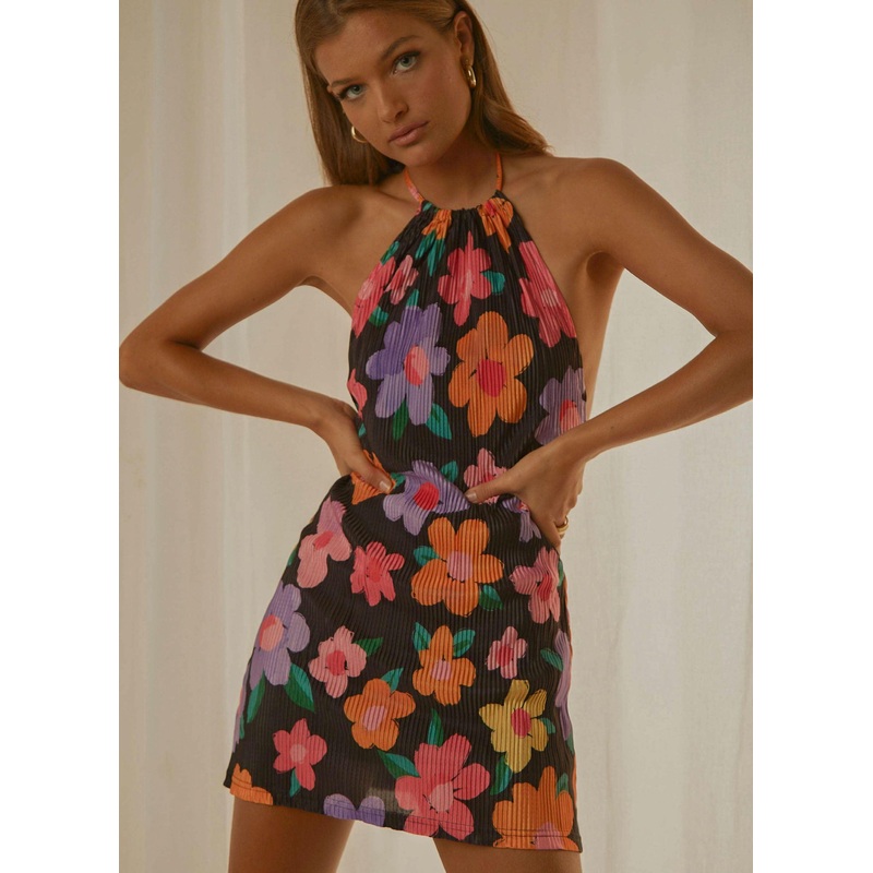 Love From Europe Halter Dress – Noir Bloom