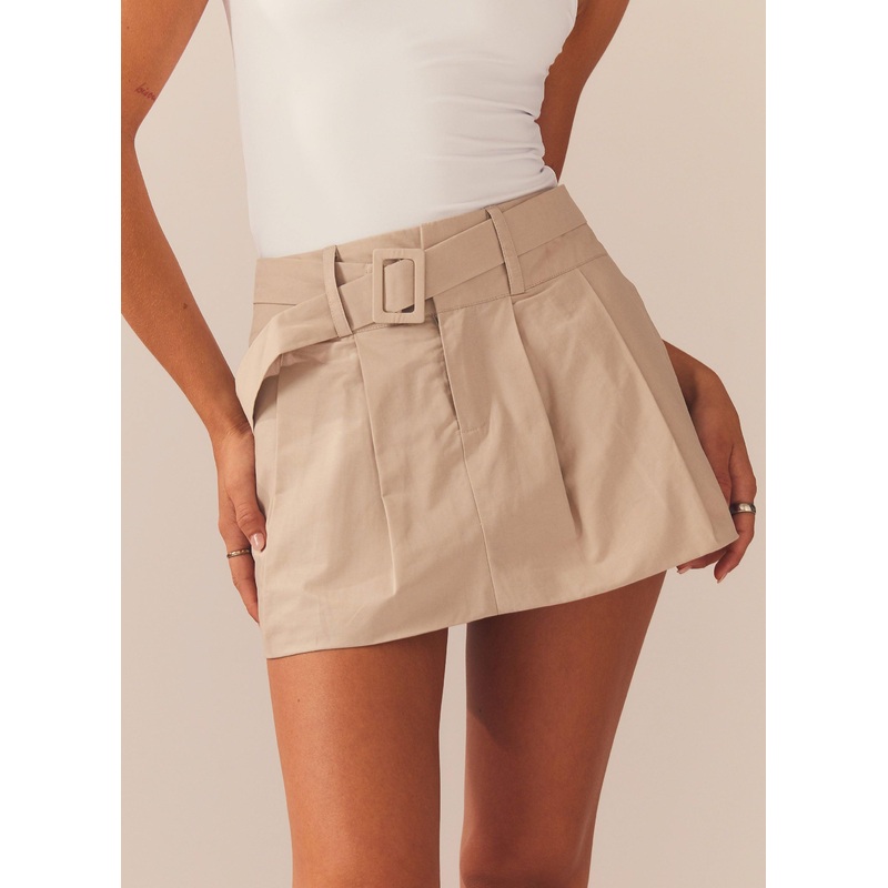 Mooncharged Mini Skirt – Mushroom Grey