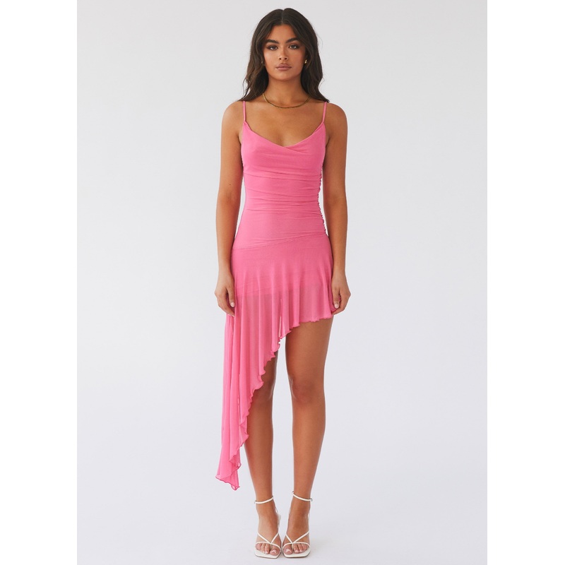 Queen Space Mesh Midi Dress – Pink Cosmo
