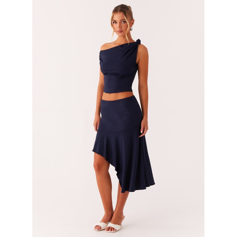 Viola Midi Skirt – Navy