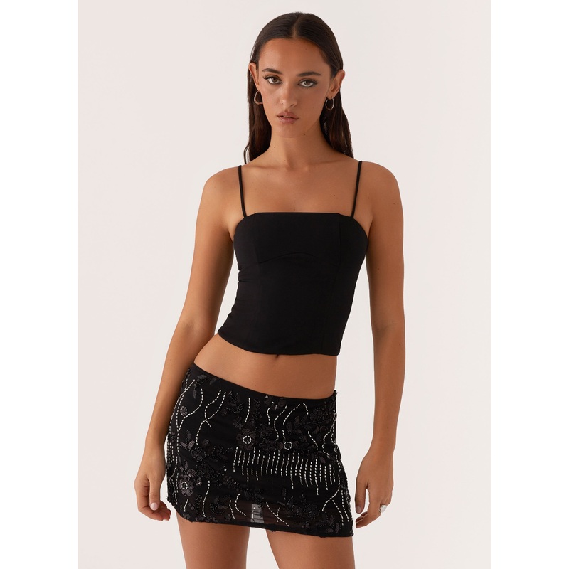 Adored By You Mini Skirt – Black