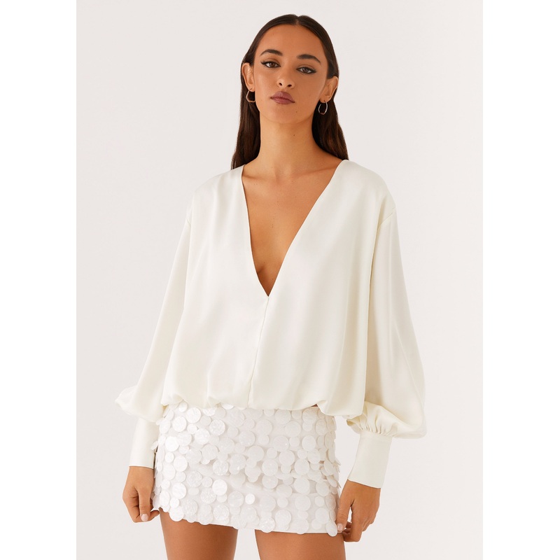 Baxter Balloon Sleeve Blouse – Off White