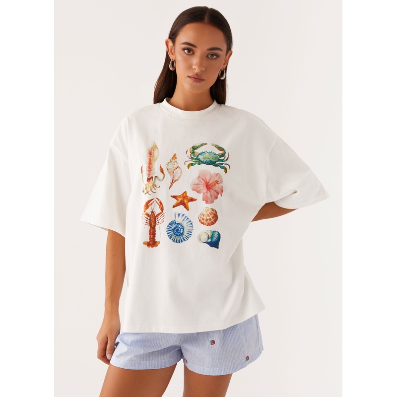 Born to Have Fun Oversized Tee – White
