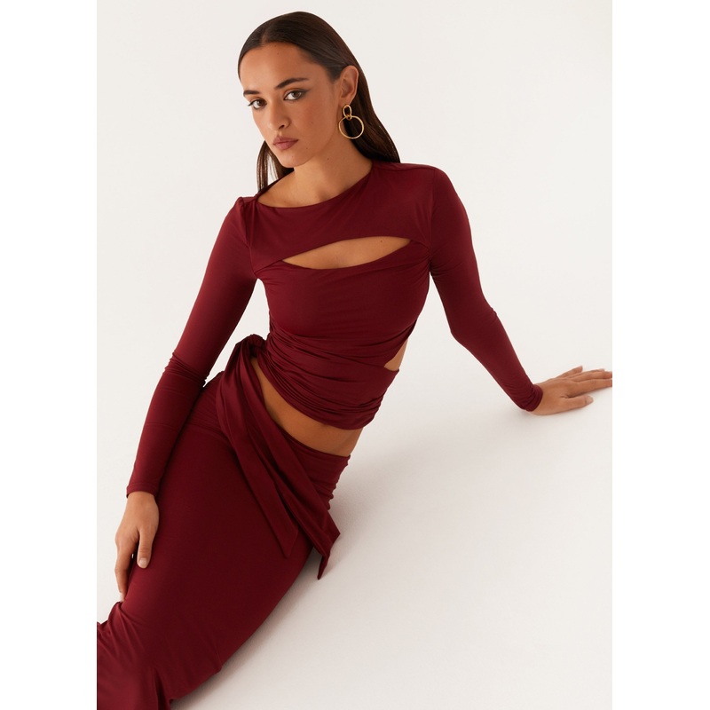 Capucine Wrap Top – Mulberry