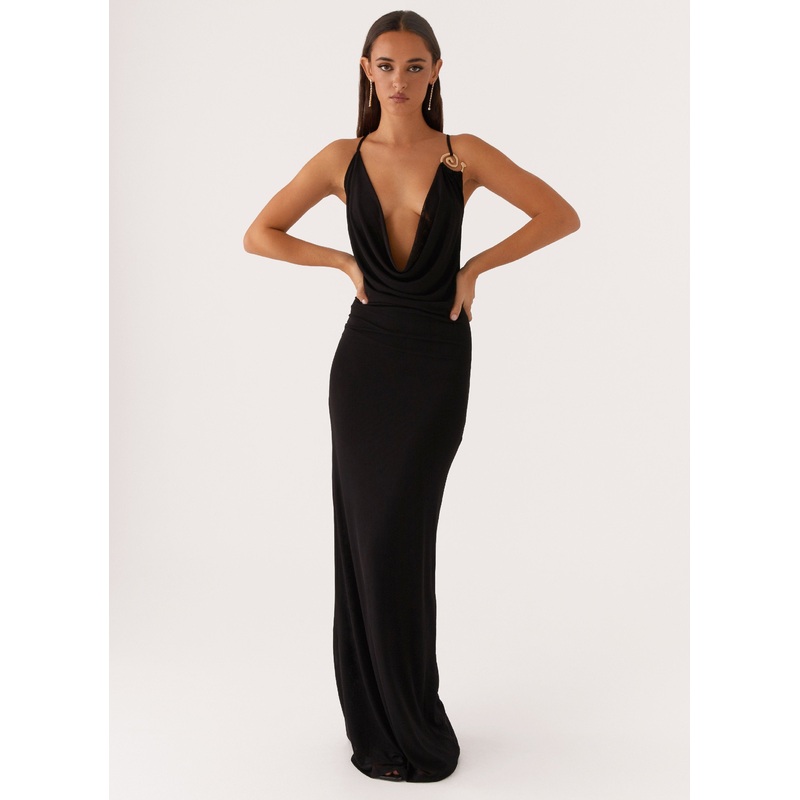 Game Player Maxi Dress – Black