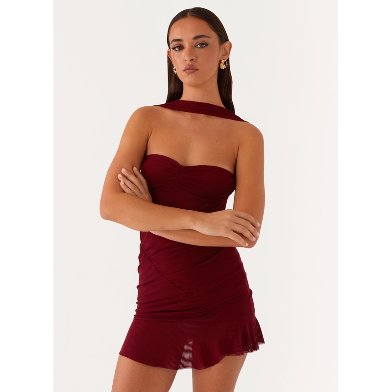 Pari Open Back Mini Dress – Mulberry