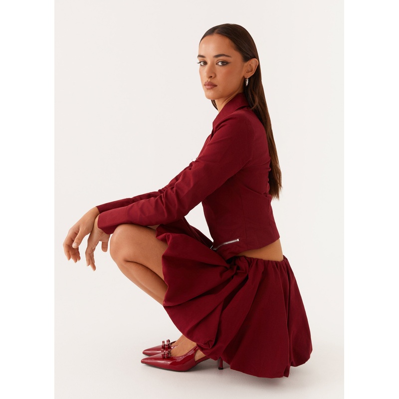 Vesper Bubble Mini Skirt – Mulberry