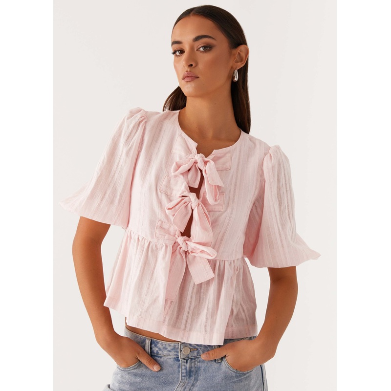 Western Wind Tie Top – Pink