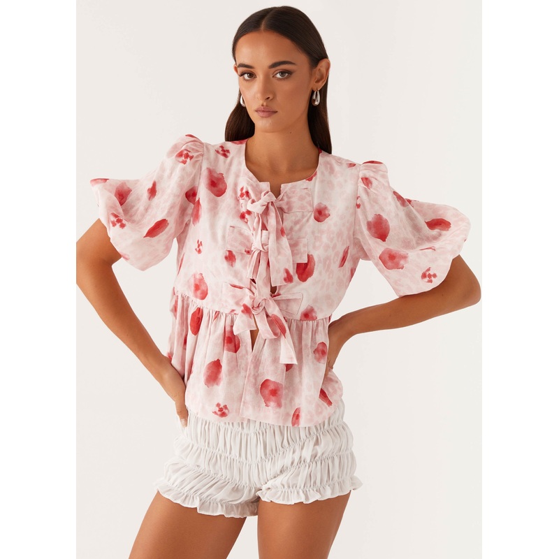 Western Wind Tie Top – Rose Leopard