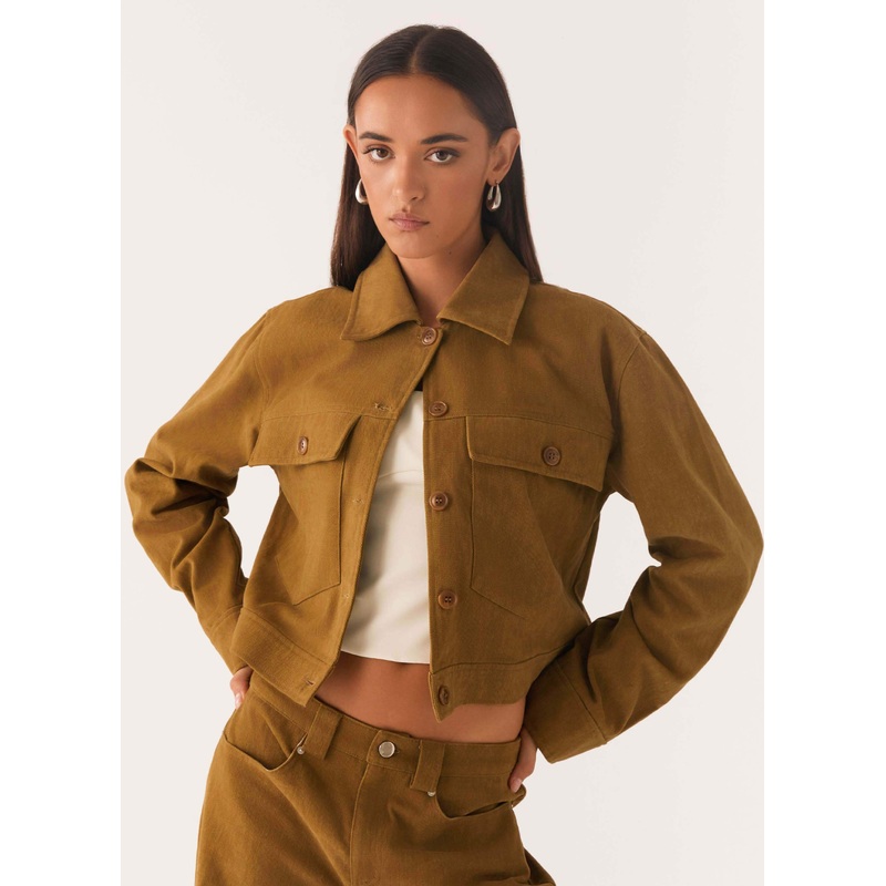Avi Boxy Jacket – Brown