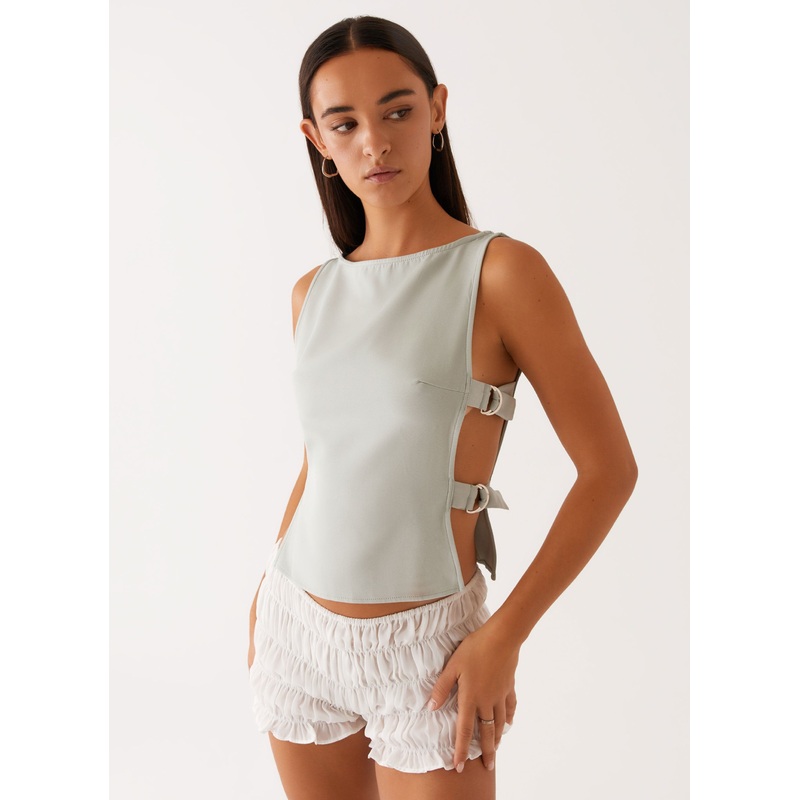 Cherish You Buckle Top – Sage