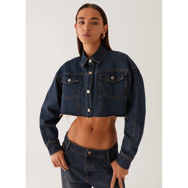 Colorado Cropped Jacket – Blue