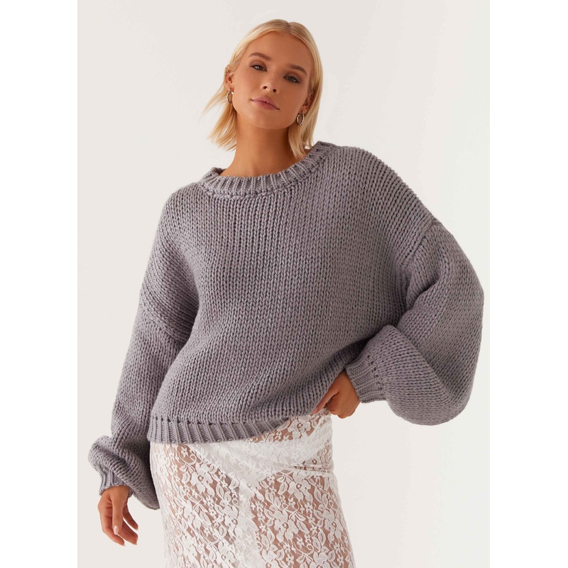 Costella Knit Sweater – Grey