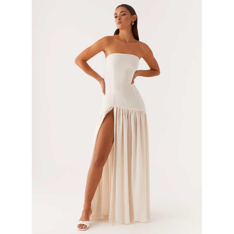 Eden Strapless Maxi Dress – Ivory