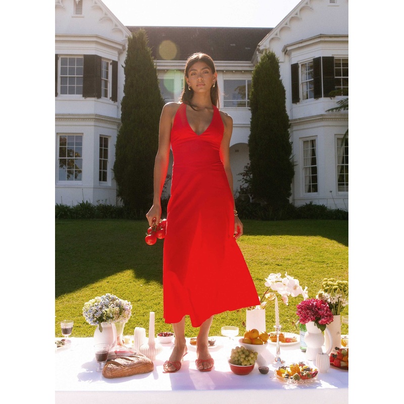 Falling For You Midi Dress – Red