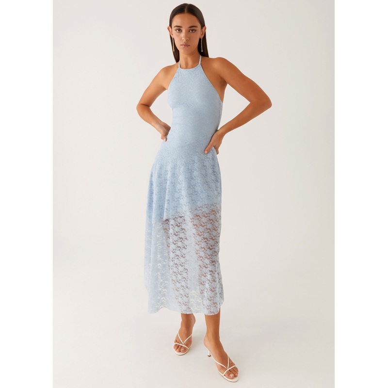 Lyndal Lace Midi Dress – Blue